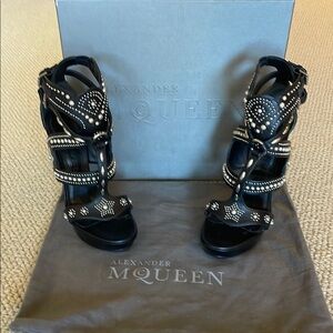 Alexander McQueen Black and silver Studded Women's Sandals